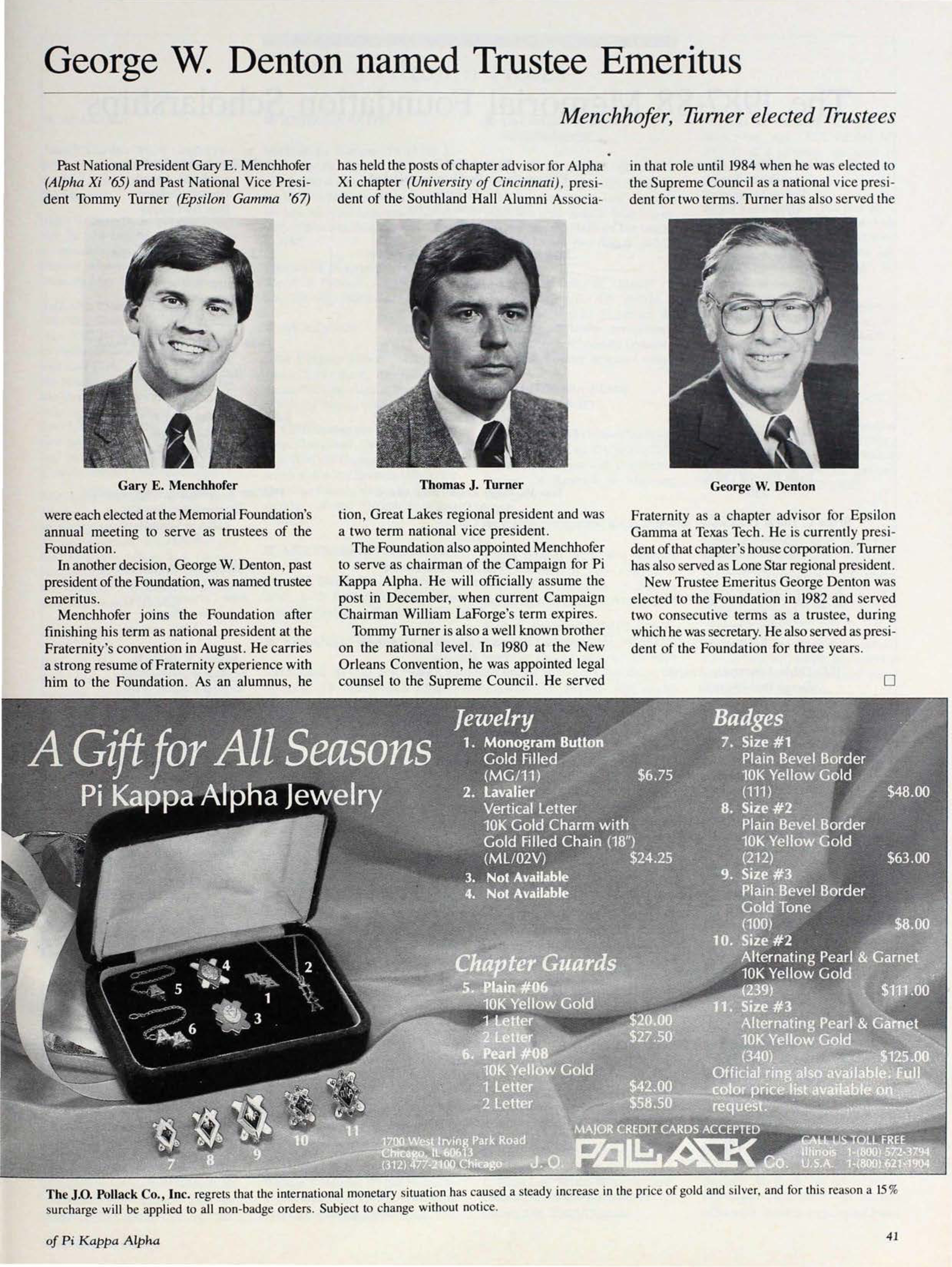 George W. Denton Named Trustee Emeritus